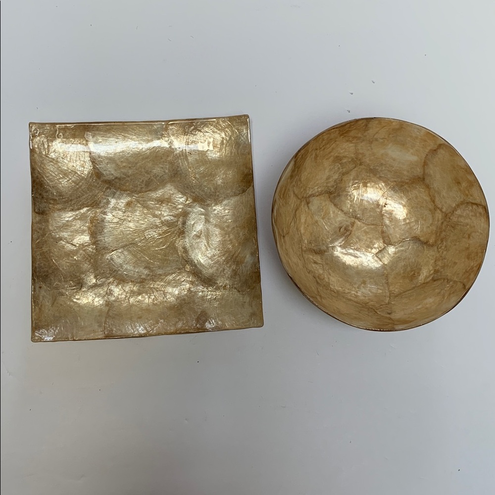 Z Gallerie Gold Capiz Bowl
